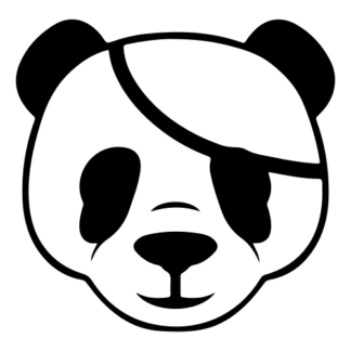 Pirate Panda Decal (Black)